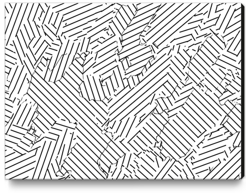 geometric line abstract pattern abstract background in black and white Canvas Print by Timmy333