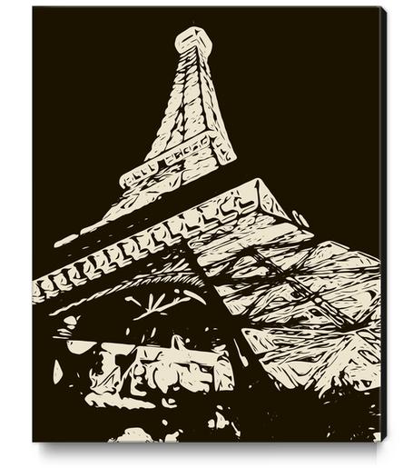 drawing Eiffel Tower, Paris in black and white Canvas Print by Timmy333
