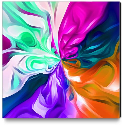 pink purple orange blue and green spiral painting abstract background Canvas Print by Timmy333
