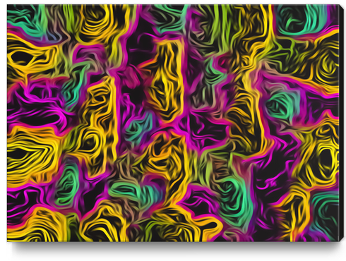 psychedelic painting texture abstract background in pink yellow blue Canvas Print by Timmy333