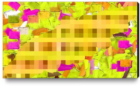 green yellow pink brown painting and pixel abstract background Canvas Print by Timmy333