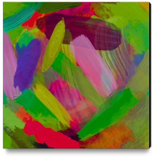 splash painting abstract texture in green pink red purple Canvas Print by Timmy333