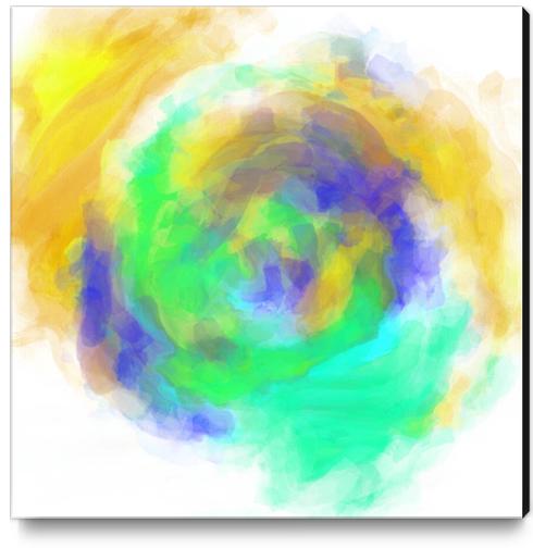 splash painting texture abstract in green blue yellow Canvas Print by Timmy333