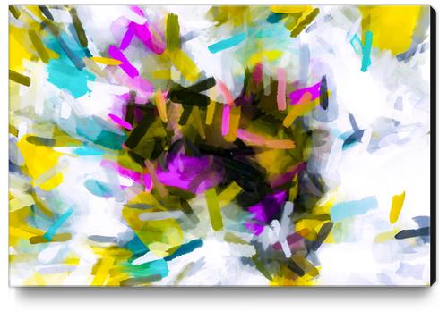 pink yellow blue black abstract painting background Canvas Print by Timmy333