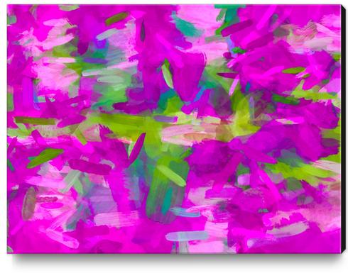 splash painting abstract texture in purple pink green Canvas Print by Timmy333