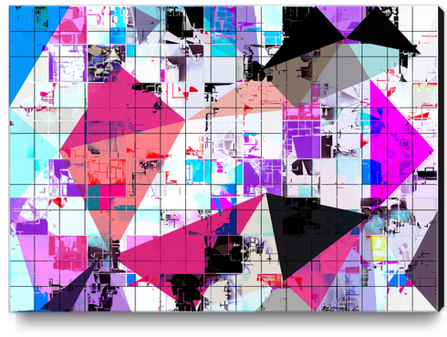 geometric triangle and square pattern abstract in pink purple blue Canvas Print by Timmy333