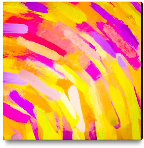 graffiti painting texture abstract in yellow pink purple Canvas Print by Timmy333