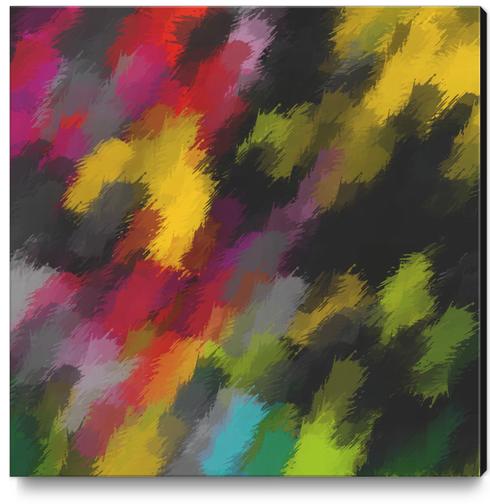 camouflage splash painting abstract in red black yellow green blue pink Canvas Print by Timmy333