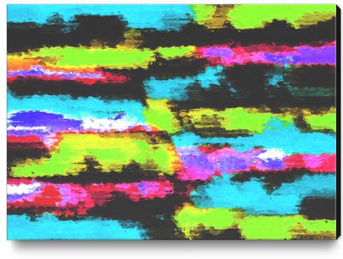 graffiti splash painting abstract in blue green pink black Canvas Print by Timmy333