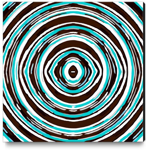 psychedelic geometric graffiti circle pattern abstract in blue black and white Canvas Print by Timmy333