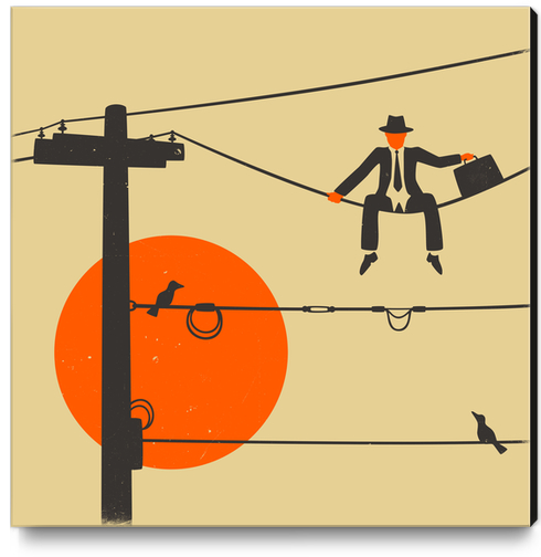 MAN ON A WIRE Canvas Print by Jazzberry Blue