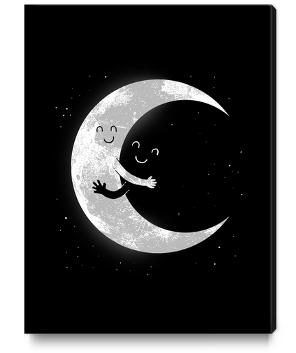 Moon Hug Canvas Print by carbine