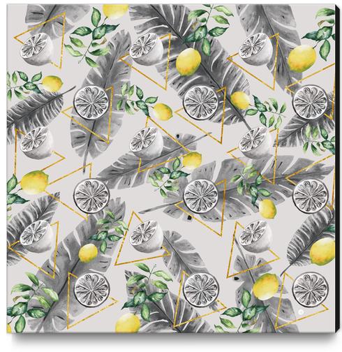Pattern triangles with lemons Canvas Print by mmartabc