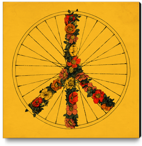 Peace & Bike (colors) Canvas Print by Florent Bodart - Speakerine