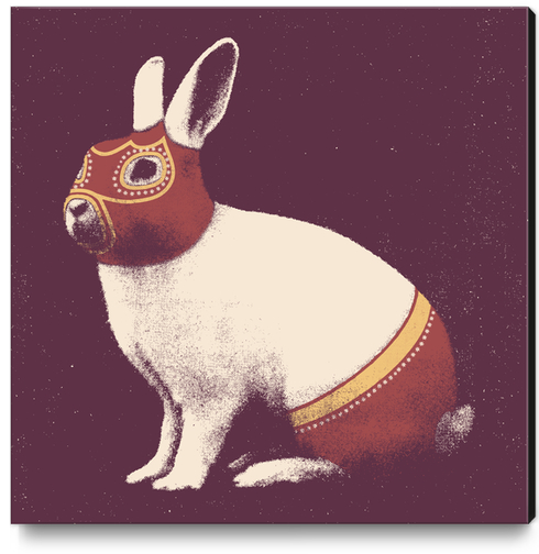 Lapin Catcheur (Rabbit Wrestler) Canvas Print by Florent Bodart - Speakerine