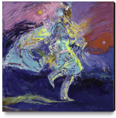 Shawl Dancer In Blue Canvas Print by Robert Orduno