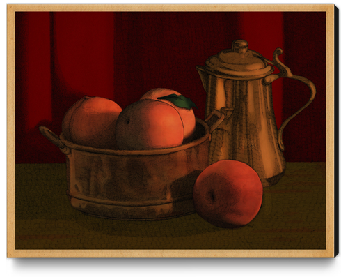 Still Life with Peaches Canvas Print by MegShearer