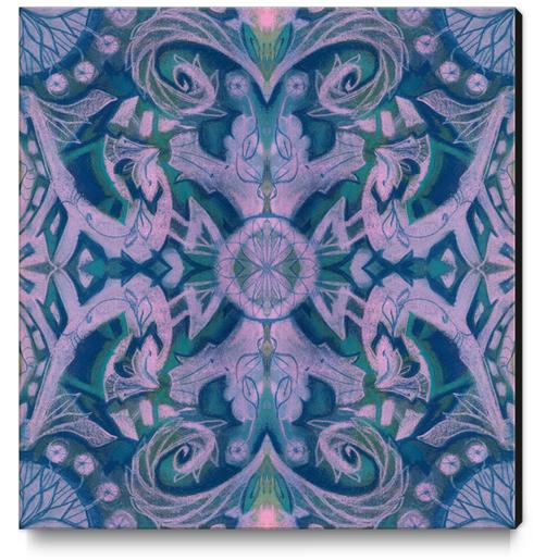 Summer Twilight, abstract floral pattern Canvas Print by Julia Khoroshikh
