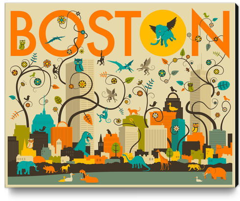 WILD BOSTON Canvas Print by Jazzberry Blue