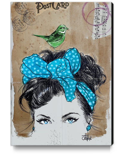 A LITTLE GREEN AND BLUE Canvas Print by loui jover