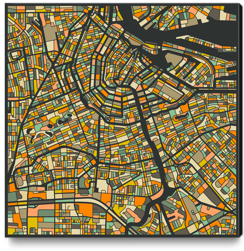 AMSTERDAM MAP 2 Canvas Print by Jazzberry Blue