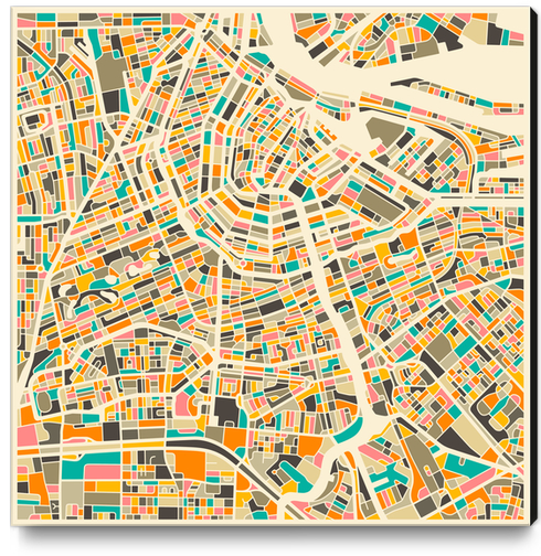 AMSTERDAM MAP 1 Canvas Print by Jazzberry Blue