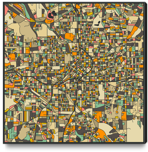 ATLANTA MAP 2 Canvas Print by Jazzberry Blue