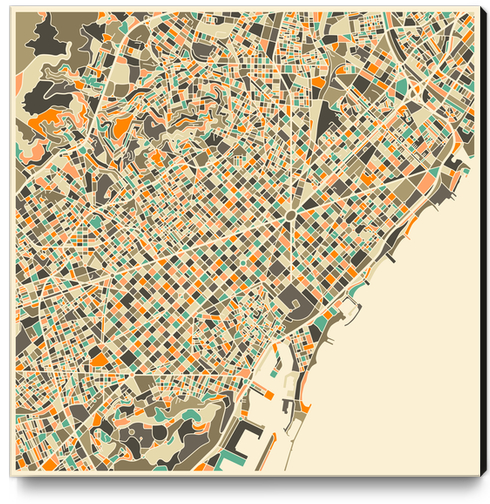 BARCELONA MAP 1 Canvas Print by Jazzberry Blue