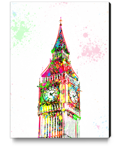 Big Ben - London - Pop Art - Paint Splatter - Digital Art Canvas Print by William Cuccio WCSmack