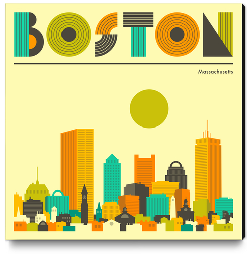 BOSTON Canvas Print by Jazzberry Blue