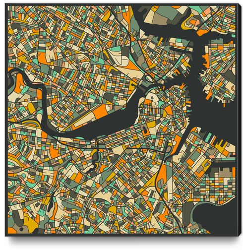 BOSTON MAP 2 Canvas Print by Jazzberry Blue