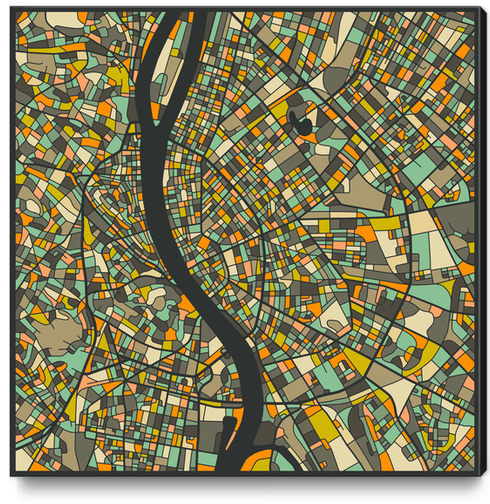 BUDAPEST MAP 2 Canvas Print by Jazzberry Blue