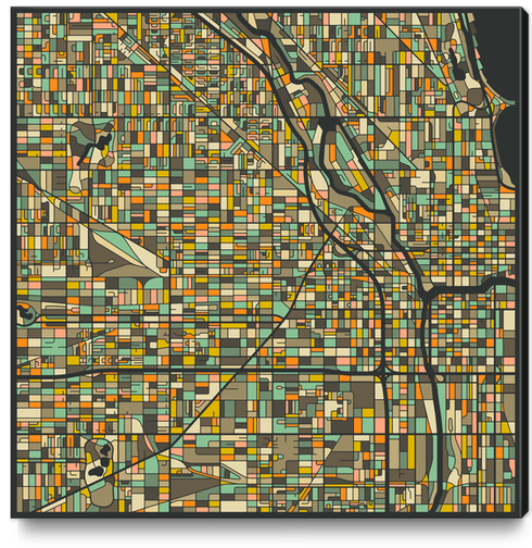 CHICAGO MAP 2 Canvas Print by Jazzberry Blue