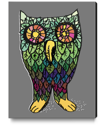 Happy Owl Canvas Print by Yann Tobey