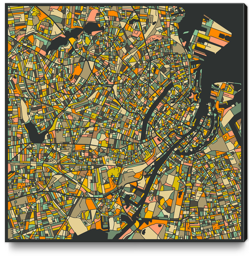 COPENHAGEN MAP 2 Canvas Print by Jazzberry Blue