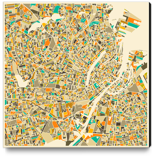 COPENHAGEN MAP 1 Canvas Print by Jazzberry Blue