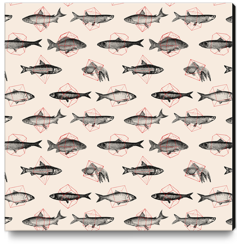 Fishes Repeat Canvas Print by Florent Bodart - Speakerine