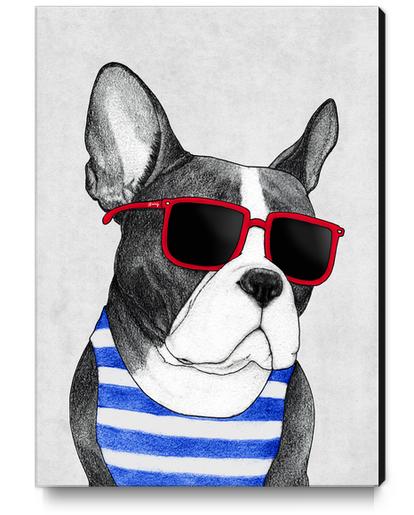 Frenchie Summer Style Canvas Print by Barruf