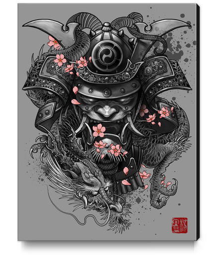 Dragon Samurai Canvas Print by Elvintattoo