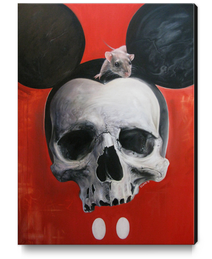 Mickey skull Canvas Print by Elvintattoo