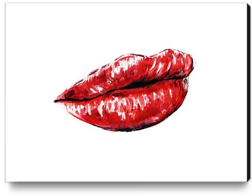 Red Lips Canvas Print by Nika_Akin