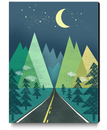 the Long Road at Night Canvas Print by Jenny Tiffany