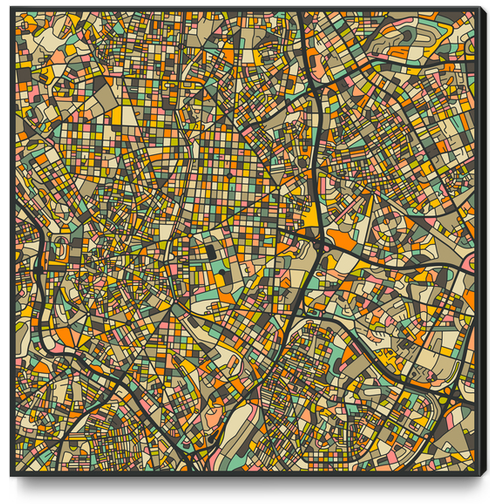 MADRID MAP 2 Canvas Print by Jazzberry Blue
