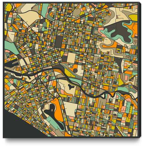 MELBOURNE MAP 2 Canvas Print by Jazzberry Blue