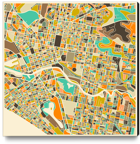 MELBOURNE MAP 1 Canvas Print by Jazzberry Blue