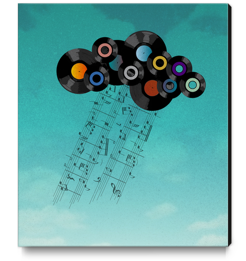 Music Cloud Canvas Print by Alex Xela