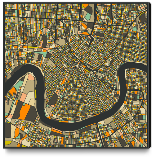 NEW ORLEANS MAP 2 Canvas Print by Jazzberry Blue