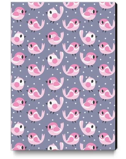 Pink Birds Pattern Canvas Print by Claire Jayne Stamper