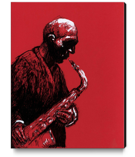 Sax Player Canvas Print by Aaron Morgan