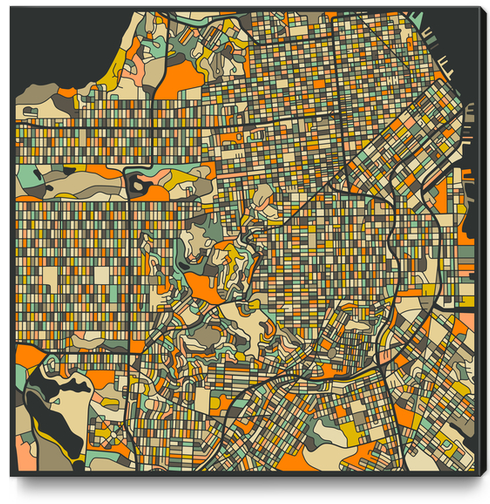 SAN FRANCISCO MAP 2 Canvas Print by Jazzberry Blue